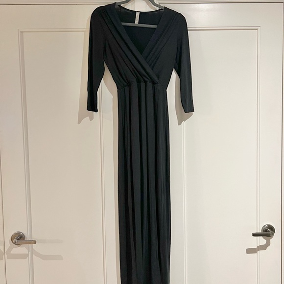Wyatt Long Summer Dress, Black, 3/4 Sleeves, Size S - Picture 1 of 12